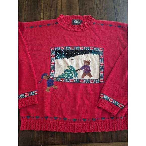 Vintage Woolrich Red Christmas Sweater size Medium - Picture 1 of 8